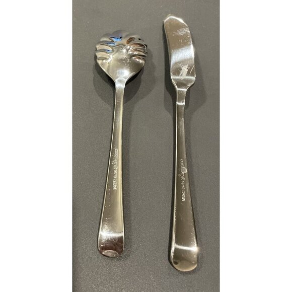 Cuisinart Richfield 18/10 Stainless Steel Flatware Butter Knife Sugar Spoon - Picture 2 of 4